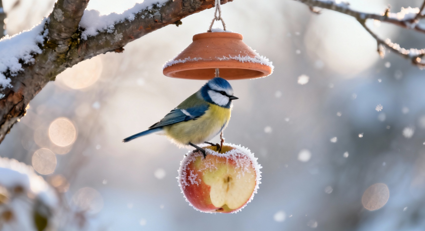 Hiver au jardin : l&rsquo;astuce du vieux pot et de la coquille d&rsquo;œuf pour sauver nos mésanges