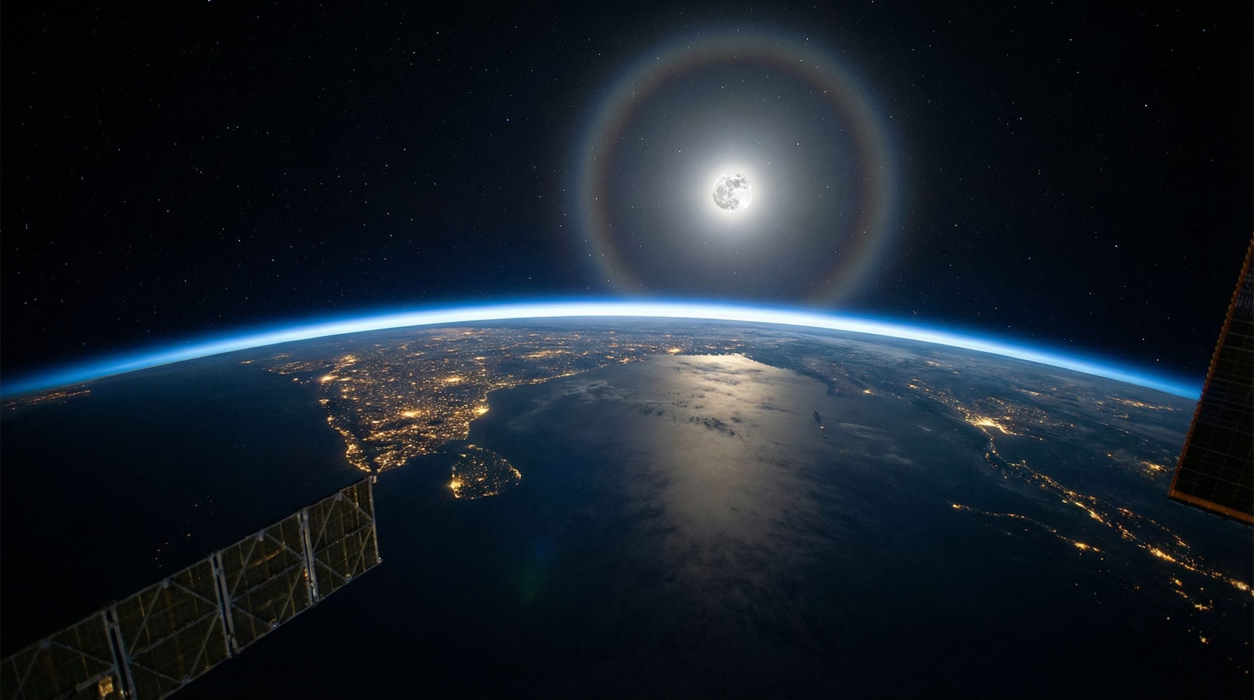 Un astronaute capture un sublime "halo lunaire" : quand l'optique se donne en spectacle