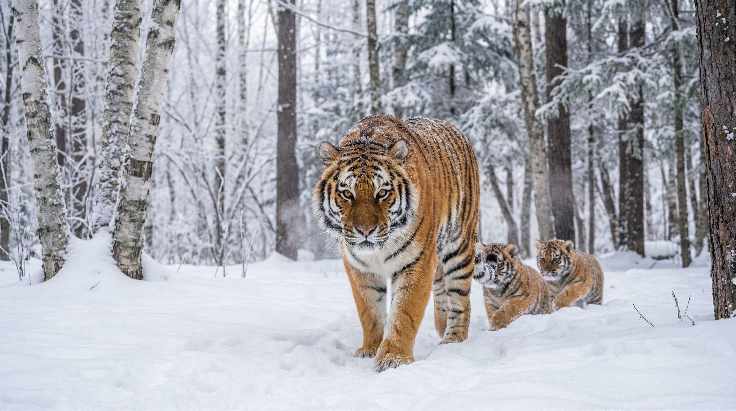 Une victoire historique : une tigresse de l'Amour filmée avec 5 petits, du jamais vu