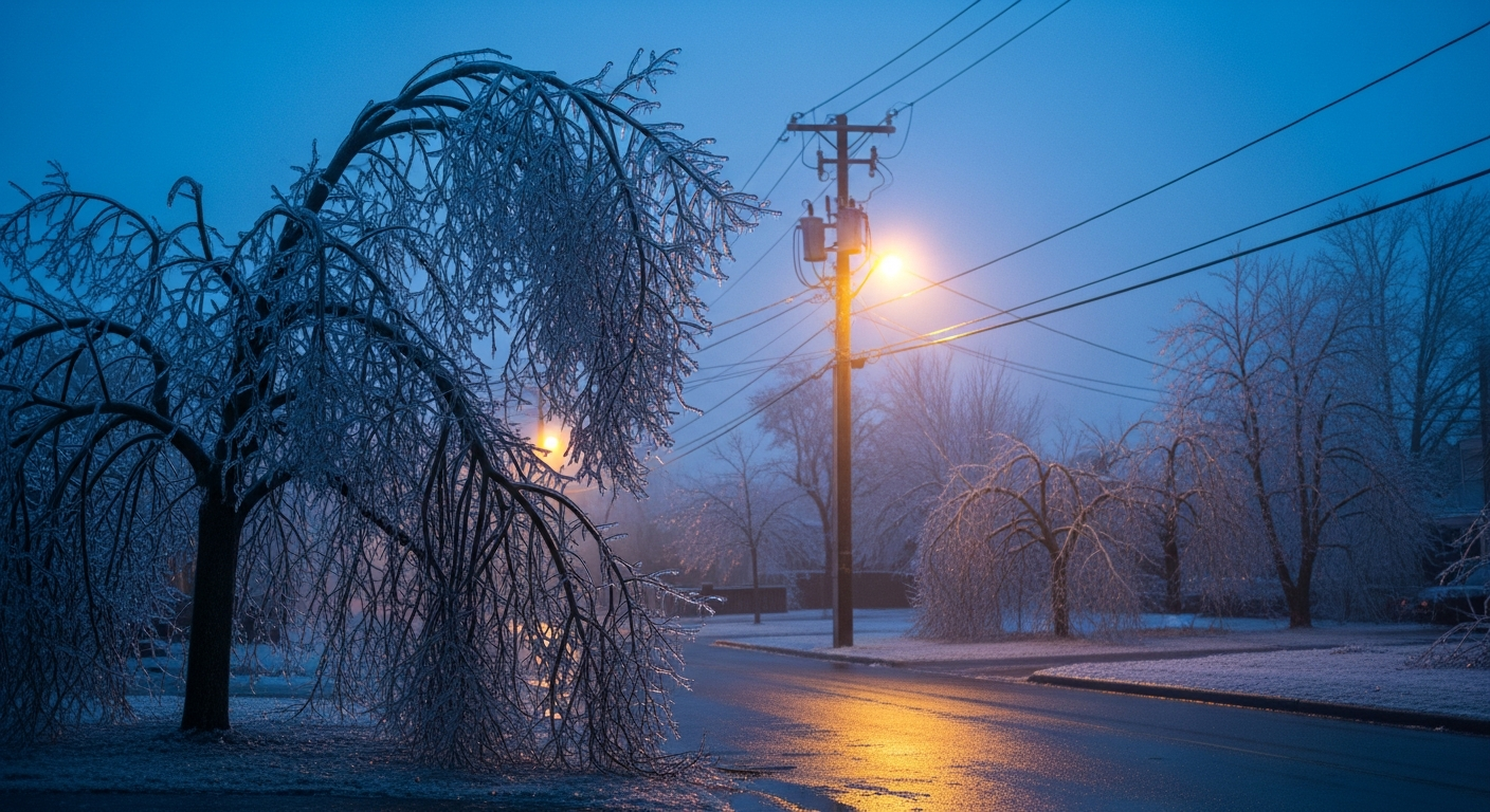 Avertissements de pannes d’électricité en raison de la pluie verglaçante et de la neige dans certaines régions du Canada