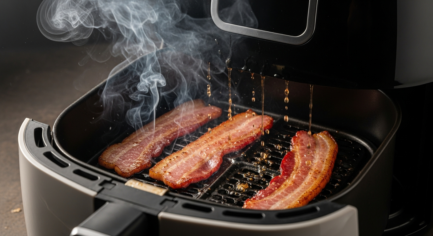 Pourquoi les experts déconseillent de cuire le bacon dans la friteuse à air ?