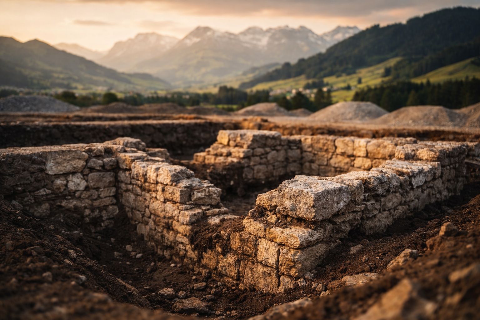 Une sensation archéologique : Un mur romain antique refait surface en Suisse