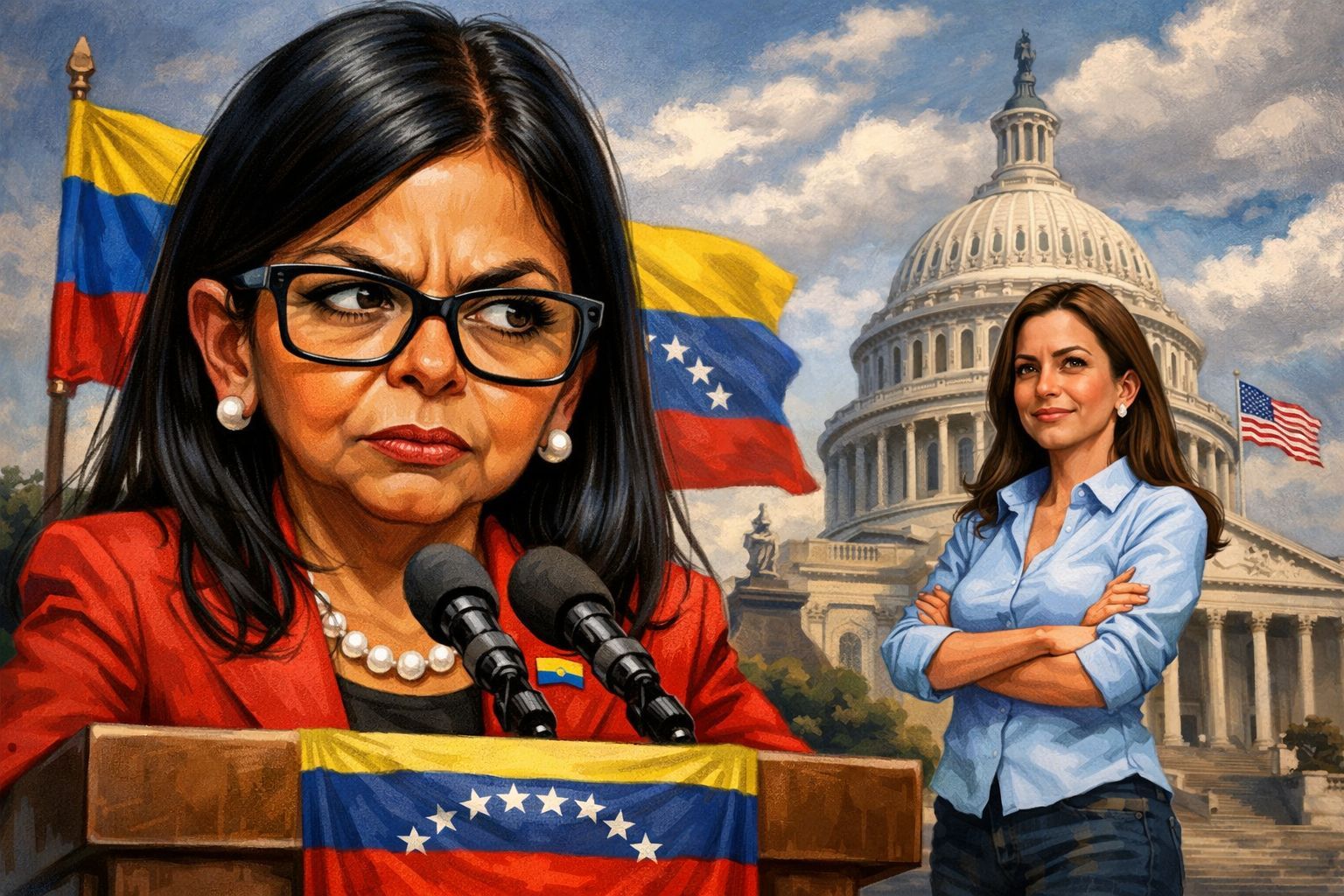 Tensions à Caracas : Delcy Rodriguez met en garde l'opposition exilée sans jamais la nommer