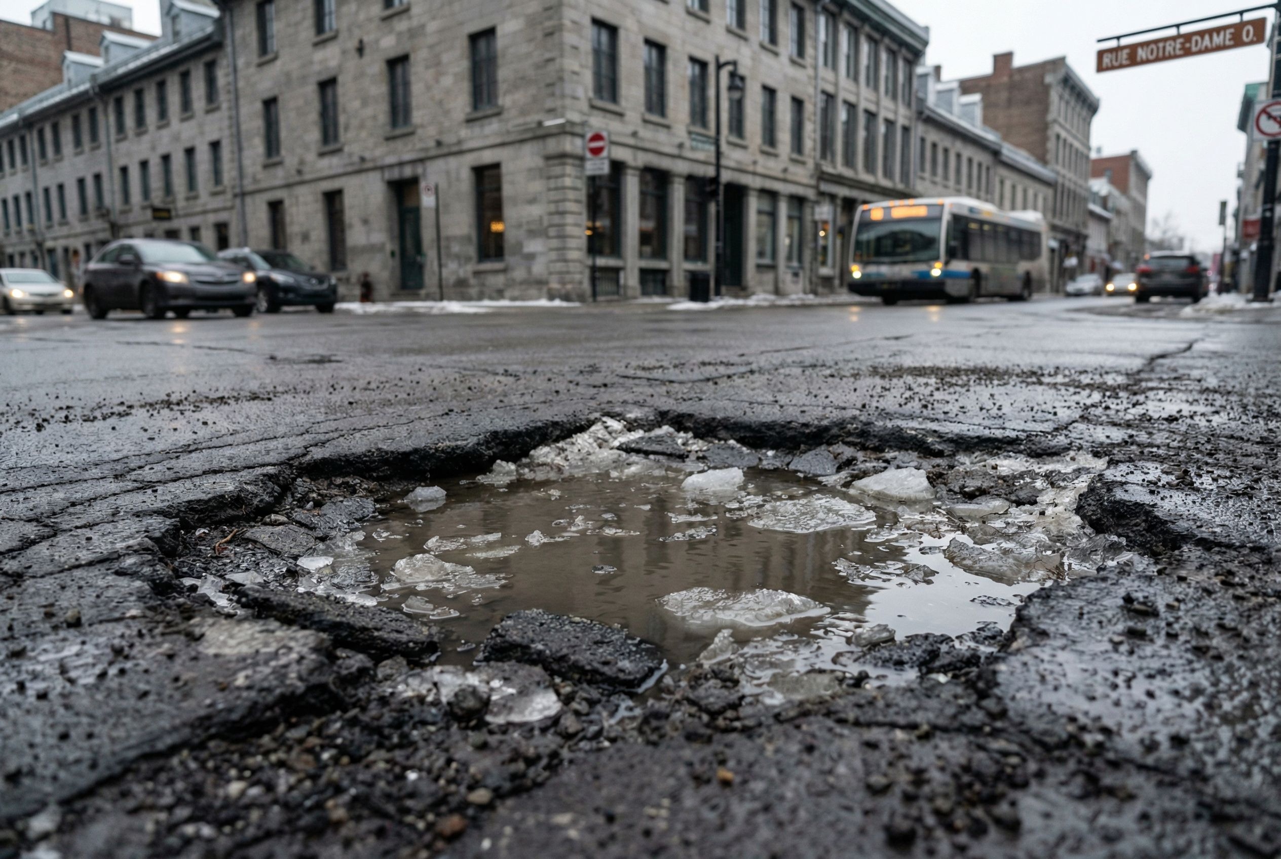 Nids-de-poule sur Notre-Dame : il a suffi d&rsquo;une crevaison VIP pour sortir l&rsquo;asphalte