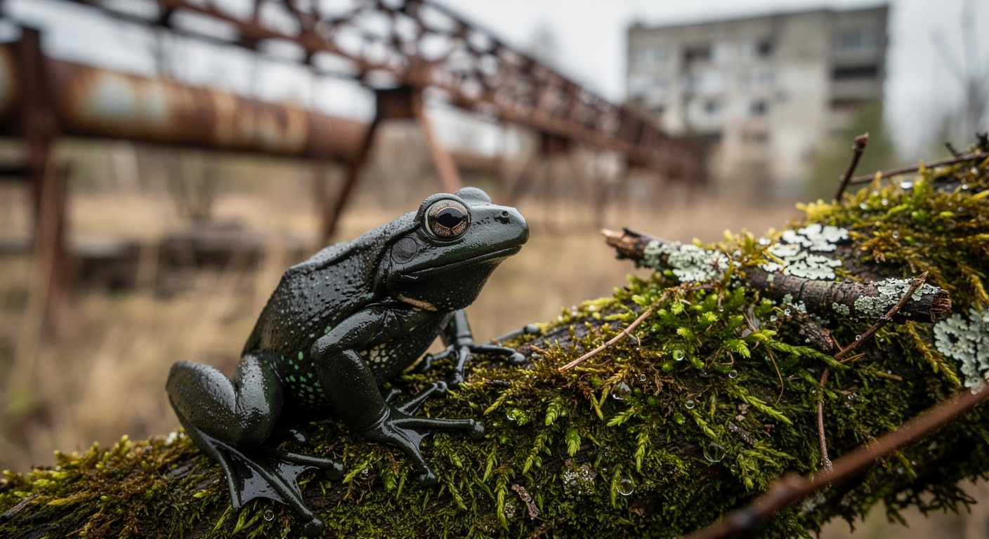 Les grenouilles de Tchernobyl deviennent plus sombres sous nos yeux