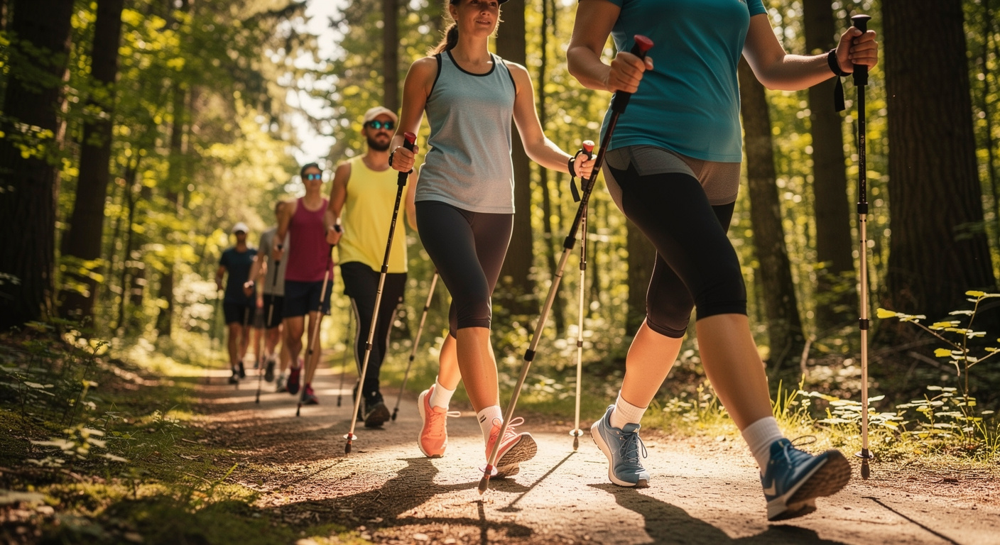 Marche avec bâtons : comment solliciter 80 % de vos muscles sans y penser