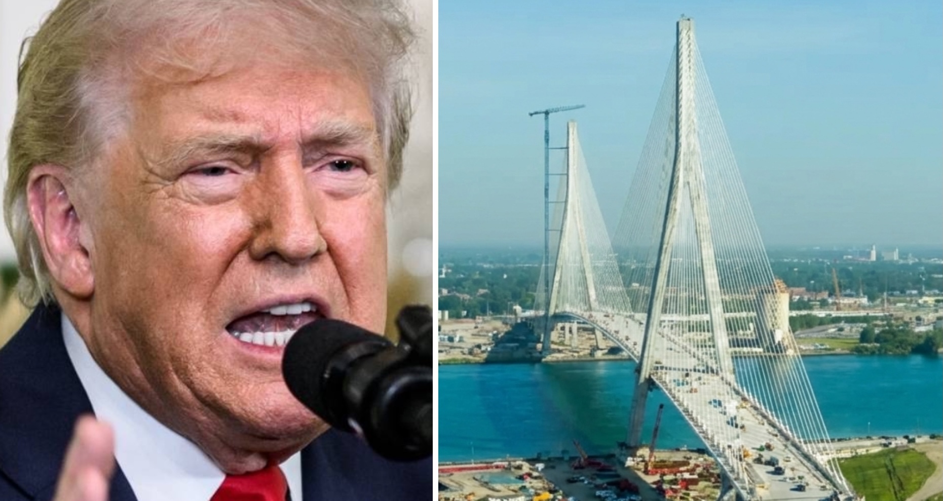 Trump menace de bloquer l’ouverture du nouveau pont Windsor-Détroit entre les États-Unis et le Canada