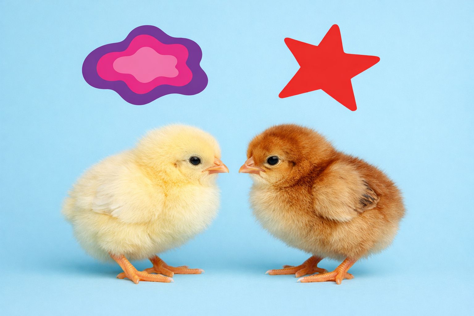 Même des poussins âgés de trois jours présentent l’effet Bouba-Kiki