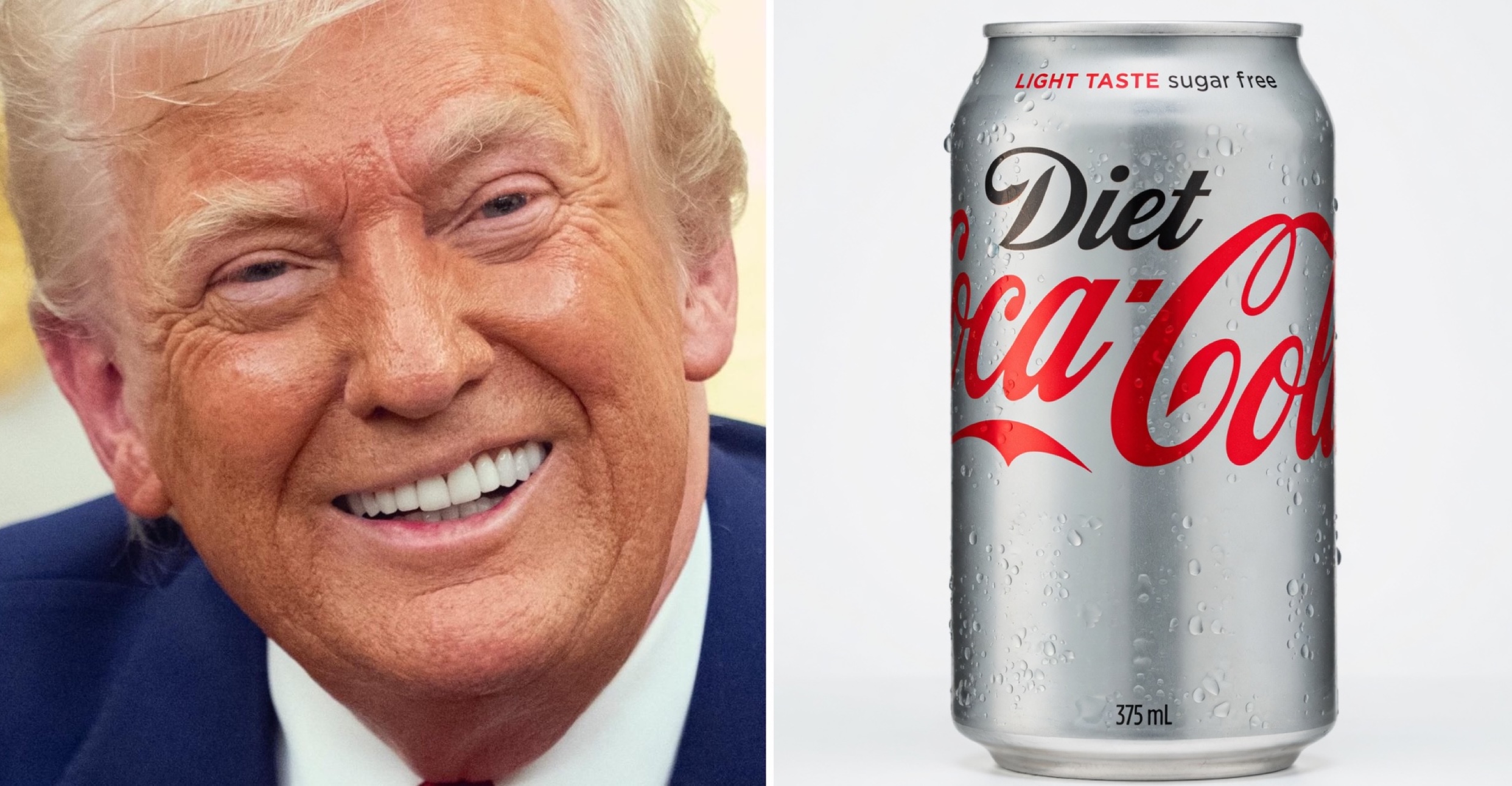 Trump défend sa consommation de soda light en plaisantant qu’il « tue les cellules cancéreuses ».