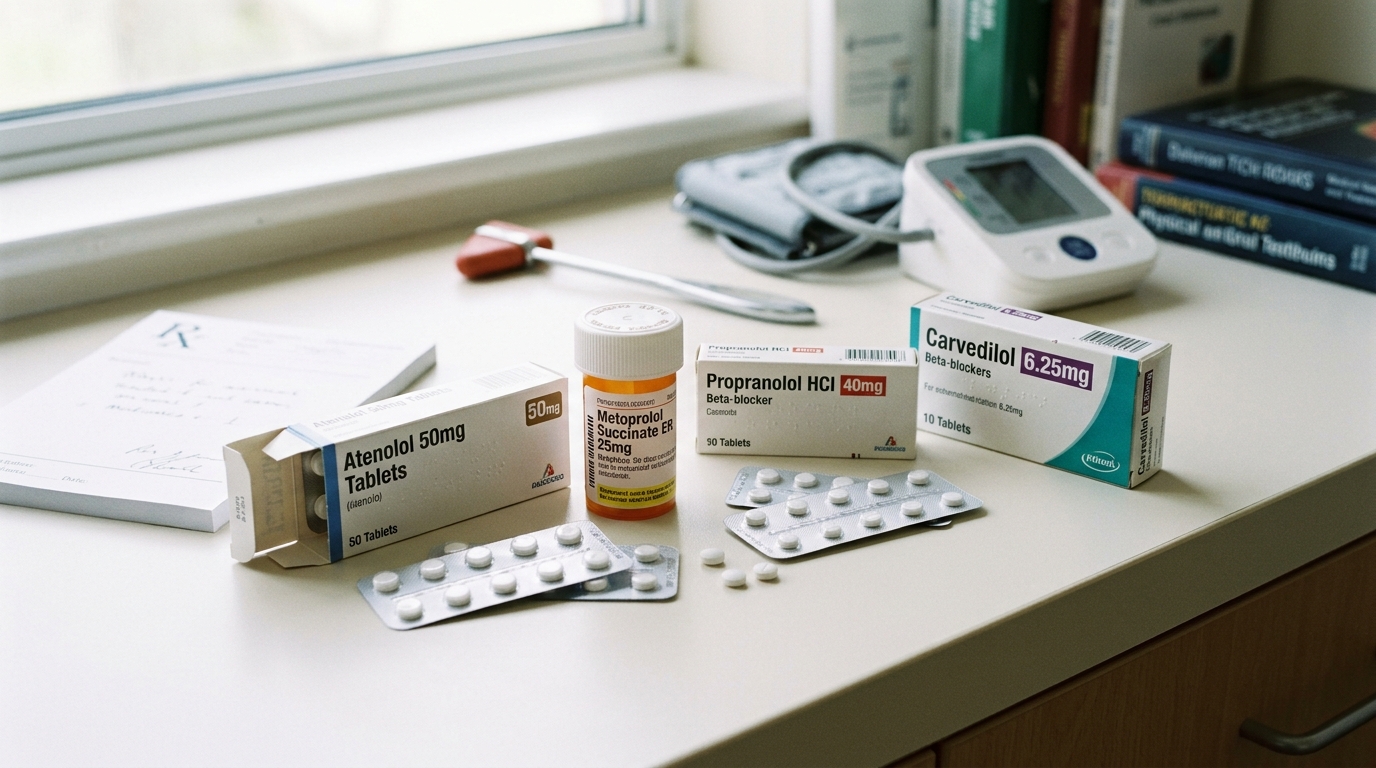 5. Les bêtabloquants (Aténolol, Métoprolol, Propranolol, Carvédilol)