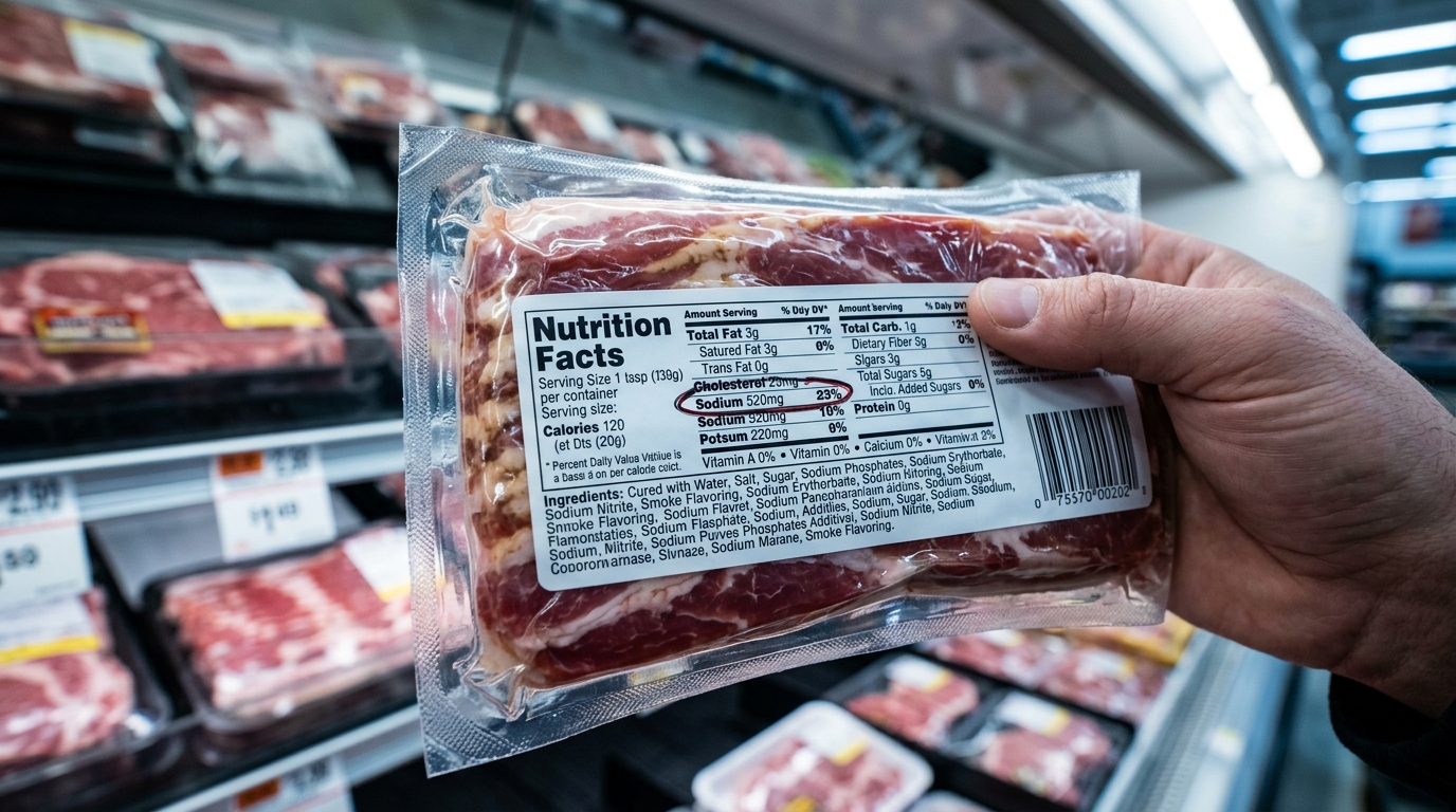 1. Le bacon et les autres viandes transformées du matin
