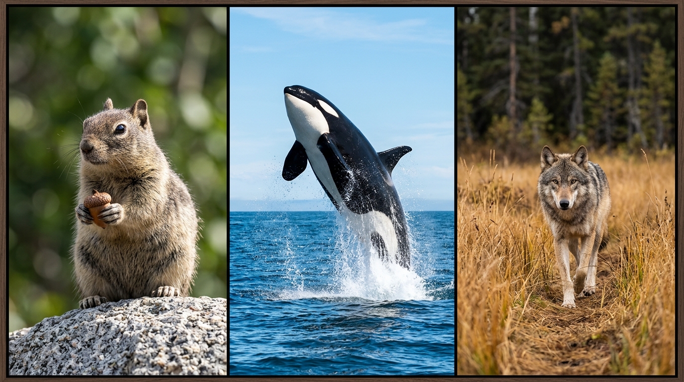 Orques mangeuses d’orignaux, loups pêcheurs et écureuils sanguinaires : 3 façons surprenantes de se nourrir chez les animaux