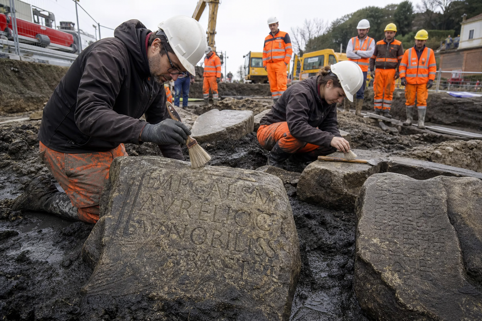 En construisant une autoroute, des ouvriers découvrent un ancien temple enfoui après une inondation