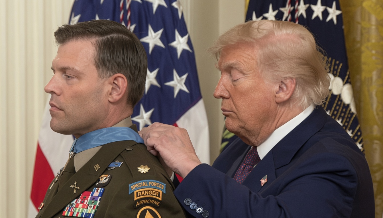 Trump fait une remarque jugée « insensée » après avoir eu du mal à accrocher la Médaille d’honneur à un vétéran