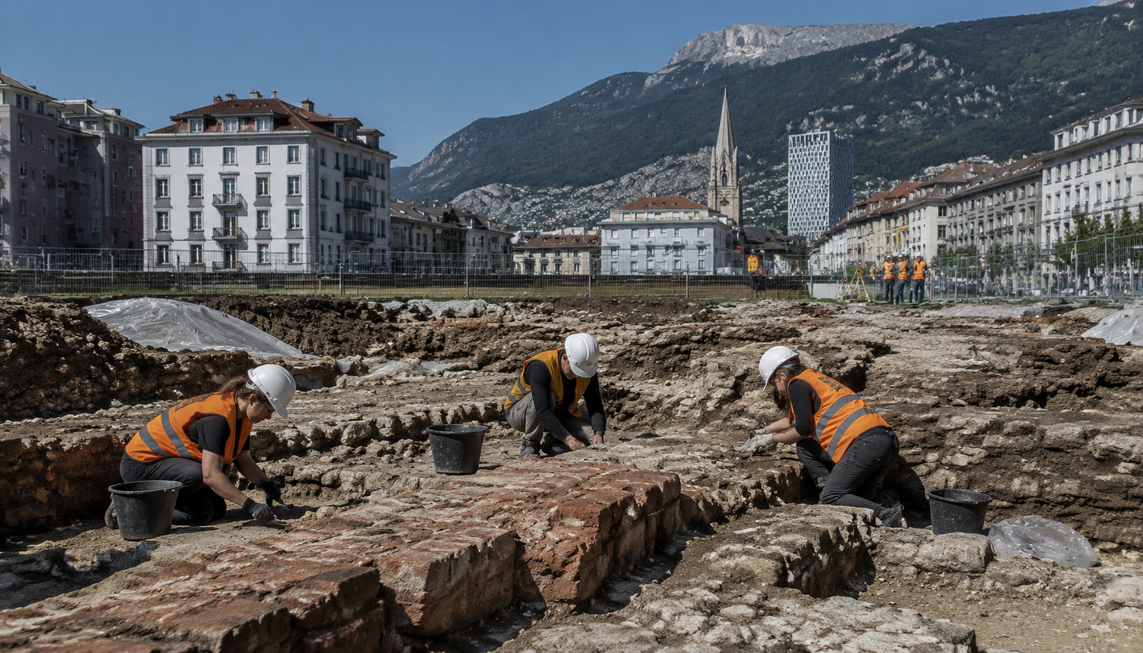 Archéologie : 32 corps et un gibet du XVIe siècle mis au jour sous un parc de Grenoble