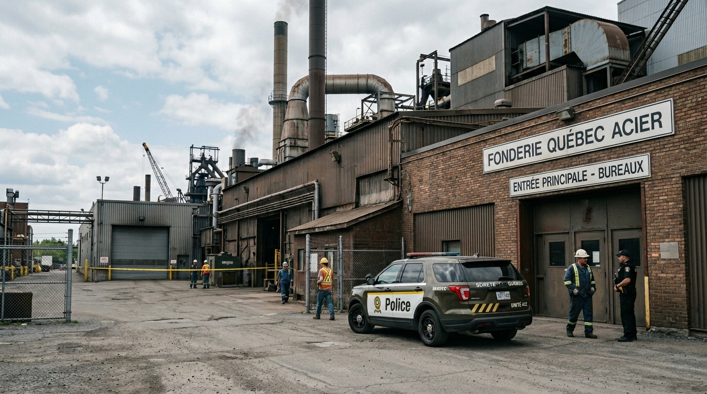 Un drame frappe une fonderie de l&rsquo;Estrie : 2 enquêtes ouvertes après un incident en usine