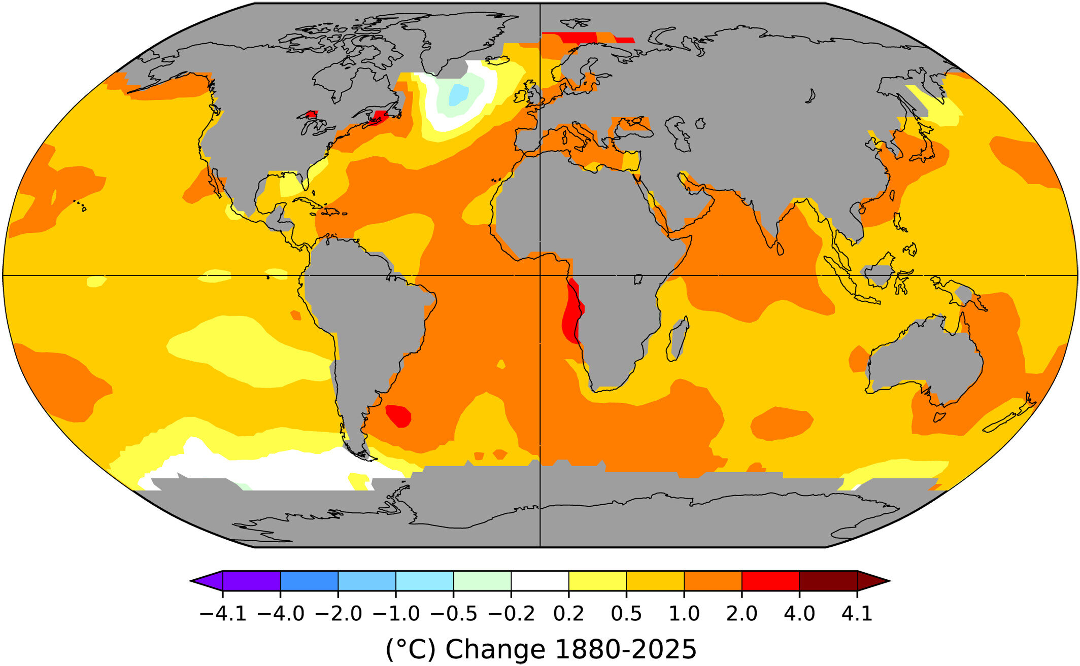 Une anomalie thermique de l'Atlantique nord liée au déclin d'un courant océanique critique